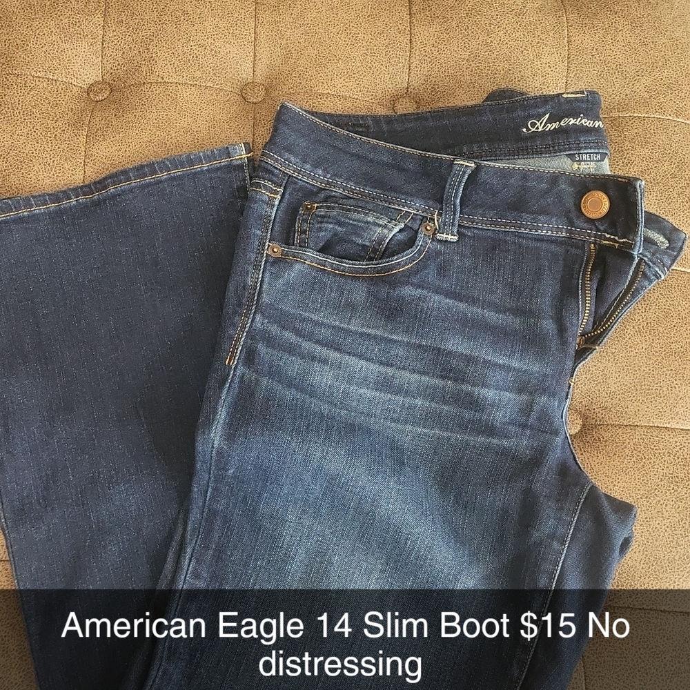 American Eagle Outfitters Women's Dark Blue Boot Cut Jeans